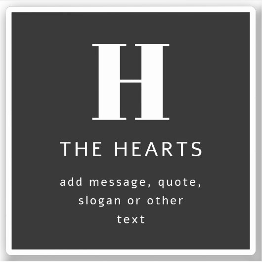 Bearbeiten moderner Name und Meldung für Monogramm Aufkleber (Vorderseite)