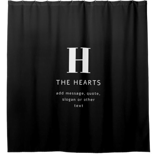 Bearbeiten moderner Name und Meldung für Monogramm Duschvorhang (Vorderseite)