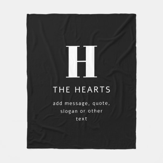 Bearbeiten moderner Name und Meldung für Monogramm Fleecedecke (Vorderseite)