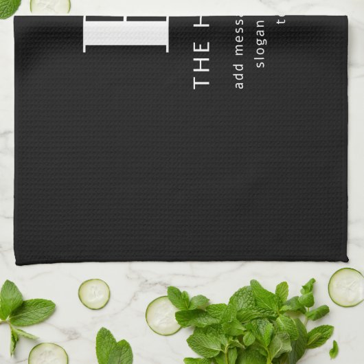 Bearbeiten moderner Name und Meldung für Monogramm Geschirrtuch (Gefaltet)