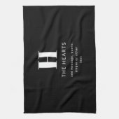 Bearbeiten moderner Name und Meldung für Monogramm Geschirrtuch (Vertikal)