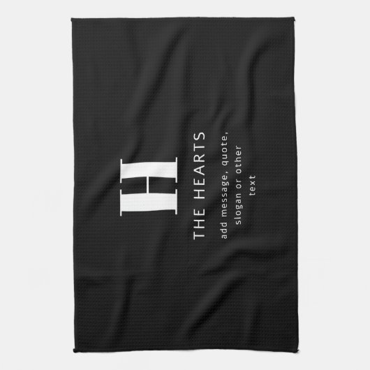 Bearbeiten moderner Name und Meldung für Monogramm Geschirrtuch (Vertikal)