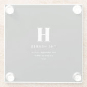 Bearbeiten moderner Name und Meldung für Monogramm Glasuntersetzer (Rückseite)