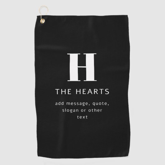 Bearbeiten moderner Name und Meldung für Monogramm Golfhandtuch (Vorderseite)