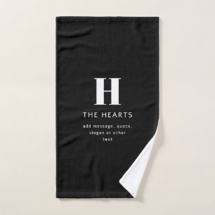 Bearbeiten moderner Name und Meldung für Monogramm Handtuch