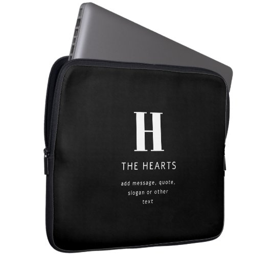 Bearbeiten moderner Name und Meldung für Monogramm Laptopschutzhülle (Vorne Rechts)