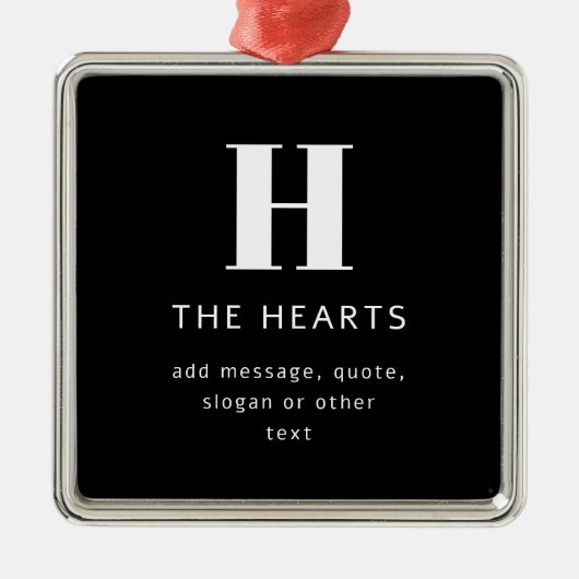 Bearbeiten moderner Name und Meldung für Monogramm Ornament Aus Metall (Vorne)