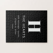 Bearbeiten moderner Name und Meldung für Monogramm Puzzle (Horizontal)