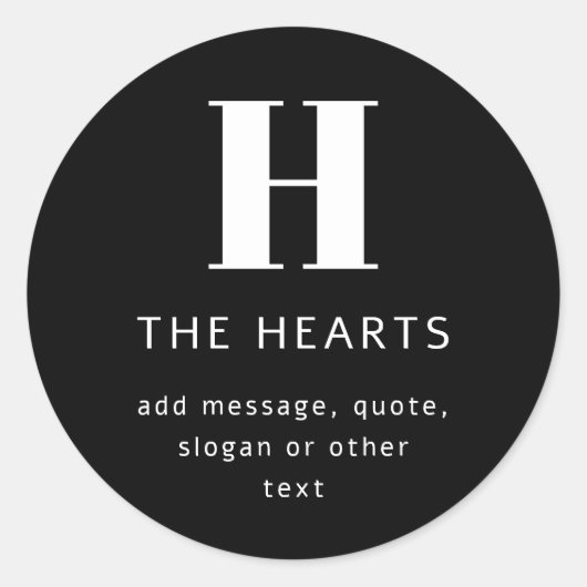 Bearbeiten moderner Name und Meldung für Monogramm Runder Aufkleber (Vorderseite)