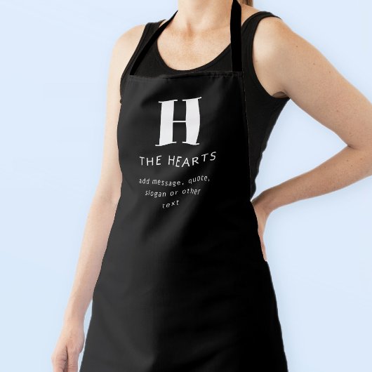 Bearbeiten moderner Name und Meldung für Monogramm Schürze