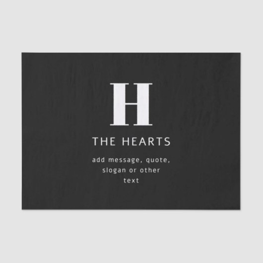 Bearbeiten moderner Name und Meldung für Monogramm Seidenpapier (Vorderseite)