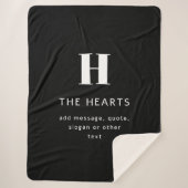 Bearbeiten moderner Name und Meldung für Monogramm Sherpadecke (Vorderseite)