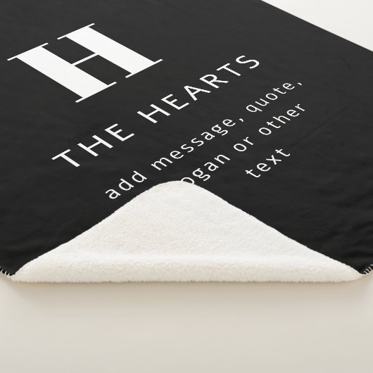 Bearbeiten moderner Name und Meldung für Monogramm Sherpadecke (3/4)