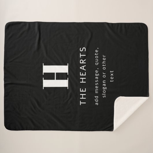 Bearbeiten moderner Name und Meldung für Monogramm Sherpadecke (Vorderseite (Horizontal))