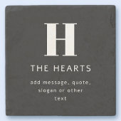 Bearbeiten moderner Name und Meldung für Monogramm Steinuntersetzer