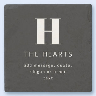 Bearbeiten moderner Name und Meldung für Monogramm Steinuntersetzer