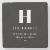 Bearbeiten moderner Name und Meldung für Monogramm Steinuntersetzer (Vorderseite)