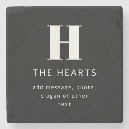 Bearbeiten moderner Name und Meldung für Monogramm Steinuntersetzer (Vorderseite)