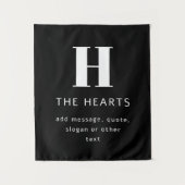 Bearbeiten moderner Name und Meldung für Monogramm Wandteppich (Vorderseite)