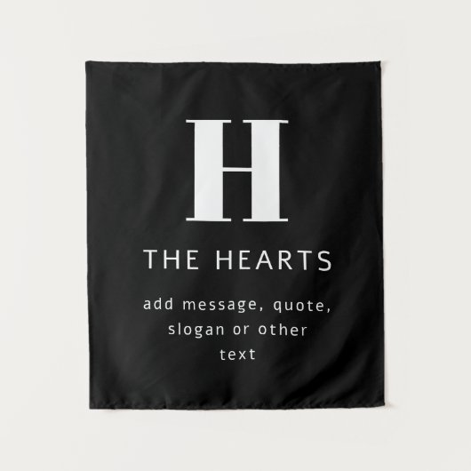 Bearbeiten moderner Name und Meldung für Monogramm Wandteppich (Vorderseite)