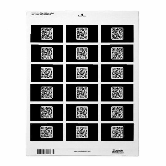 Bearbeiten moderner QR-Code | Schwarz-weiß oder fa Adressaufkleber (Vorne)