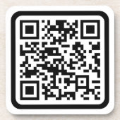 Bearbeiten moderner QR-Code | Schwarz-weiß oder fa Getränkeuntersetzer (Vorderseite)
