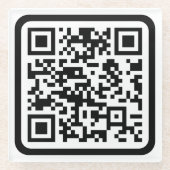 Bearbeiten moderner QR-Code | Schwarz-weiß oder fa Glasuntersetzer (Vorderseite)