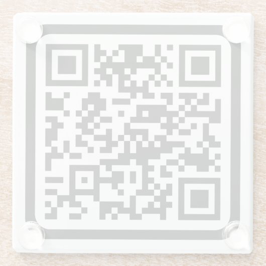 Bearbeiten moderner QR-Code | Schwarz-weiß oder fa Glasuntersetzer (Rückseite)
