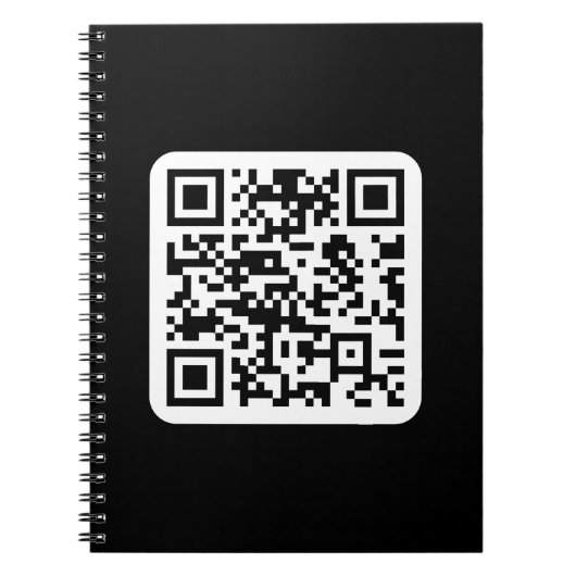Bearbeiten moderner QR-Code | Schwarz-weiß oder fa Notizblock (Vorderseite)