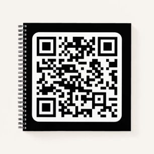 Bearbeiten moderner QR-Code   Schwarz-weiß oder fa Notizblock