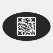 Bearbeiten moderner QR-Code | Schwarz-weiß oder fa Ovaler Aufkleber (Vorderseite)