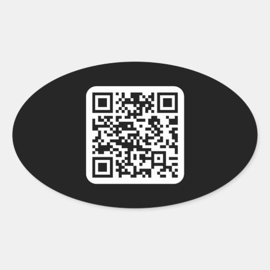 Bearbeiten moderner QR-Code | Schwarz-weiß oder fa Ovaler Aufkleber (Vorderseite)