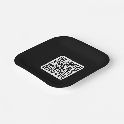 Bearbeiten moderner QR-Code | Schwarz-weiß oder fa Pappteller (Gewinkelt)