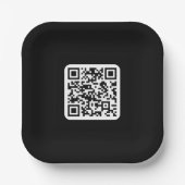 Bearbeiten moderner QR-Code | Schwarz-weiß oder fa Pappteller (Vorderseite)