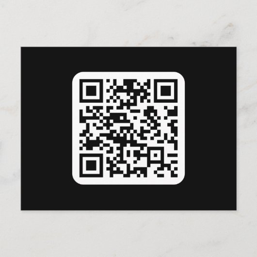 Bearbeiten moderner QR-Code | Schwarz-weiß oder fa Postkarte (Vorderseite)