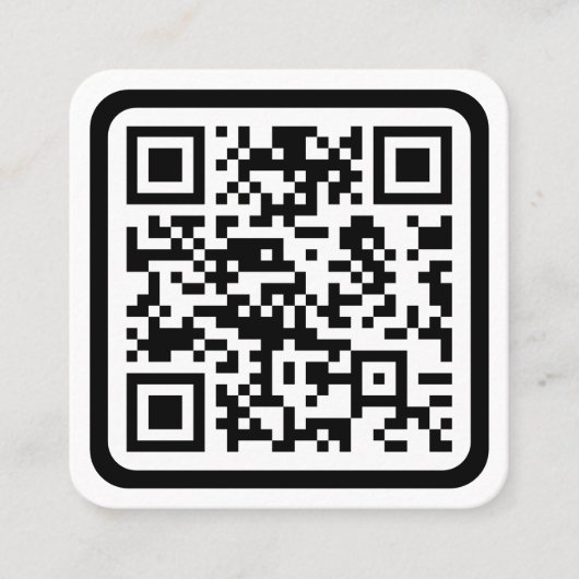 Bearbeiten moderner QR-Code | Schwarz-weiß oder fa Quadratische Visitenkarte (Vorderseite)