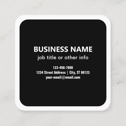 Bearbeiten moderner QR-Code | Schwarz-weiß oder fa Quadratische Visitenkarte (Rückseite)