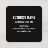 Bearbeiten moderner QR-Code | Schwarz-weiß oder fa Quadratische Visitenkarte (Rückseite)