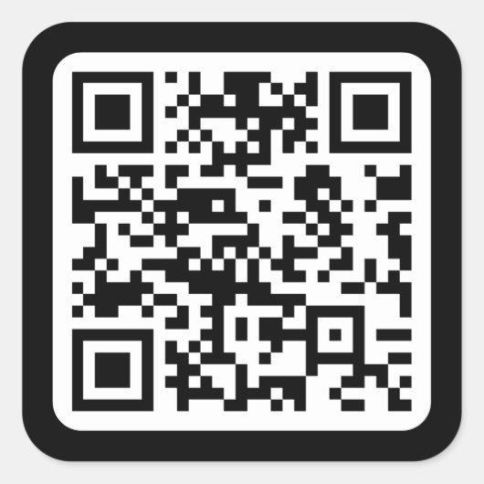 Bearbeiten moderner QR-Code | Schwarz-weiß oder fa Quadratischer Aufkleber (Vorderseite)