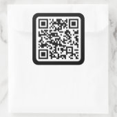 Bearbeiten moderner QR-Code | Schwarz-weiß oder fa Quadratischer Aufkleber (Tasche)