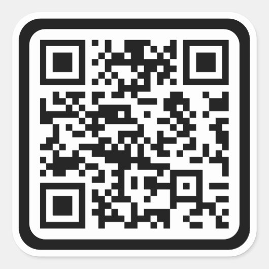 Bearbeiten moderner QR-Code | Schwarz-weiß oder fa Quadratischer Aufkleber (Vorderseite)