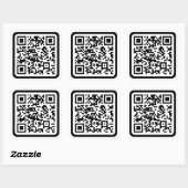 Bearbeiten moderner QR-Code | Schwarz-weiß oder fa Quadratischer Aufkleber (Blatt)