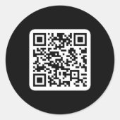 Bearbeiten moderner QR-Code | Schwarz-weiß oder fa Runder Aufkleber (Vorderseite)