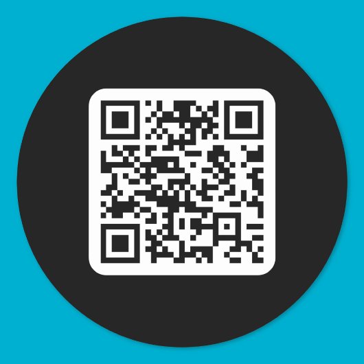 Bearbeiten moderner QR-Code | Schwarz-weiß oder fa Runder Aufkleber