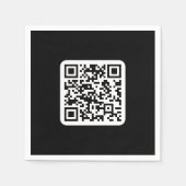 Bearbeiten moderner QR-Code | Schwarz-weiß oder fa Serviette (Vorderseite)