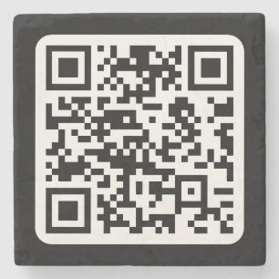 Bearbeiten moderner QR-Code   Schwarz-weiß oder fa Steinuntersetzer