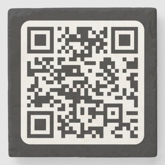 Bearbeiten moderner QR-Code | Schwarz-weiß oder fa Steinuntersetzer (Vorderseite)