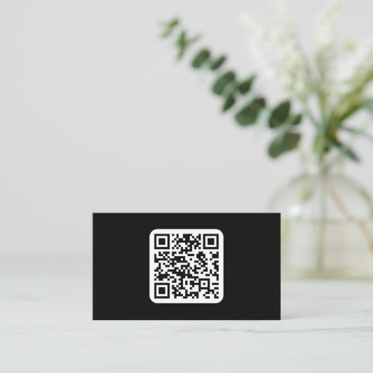 Bearbeiten moderner QR-Code | Schwarz-weiß oder fa Visitenkarte (Stehend Vorderseite)