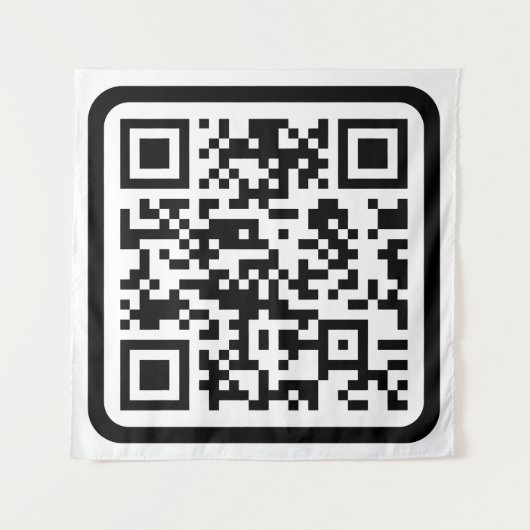 Bearbeiten moderner QR-Code | Schwarz-weiß oder fa Wandteppich (Vorderseite (Horizontal))