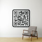 Bearbeiten moderner QR-Code | Schwarz-weiß oder fa Wandteppich (Beispiel (Horizontal))